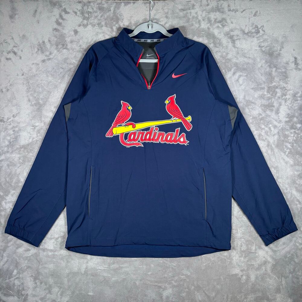 Nike MLB St Louis Cardinals 1/4 Zip Windbreaker Mens M Navy